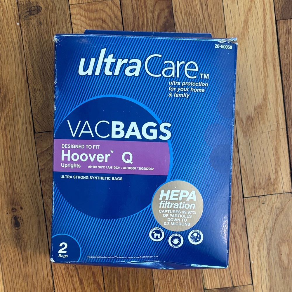 ultraCare Blue HEPA Vacuum Bags for Hoover Q Uprights